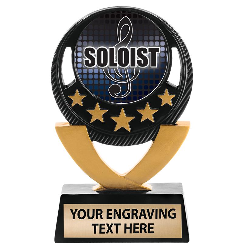 5"FIVE STAR BLK-GLD INS SCULP