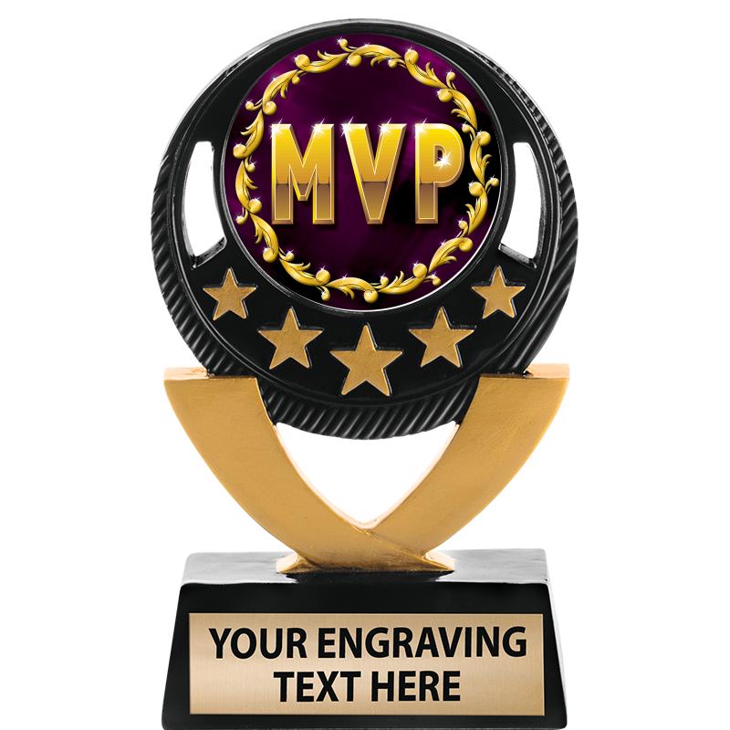 5"FIVE STAR BLK-GLD INS SCULP