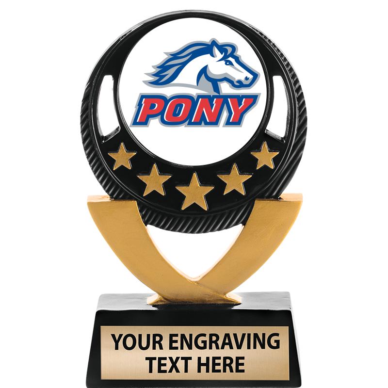 5"FIVE STAR BLK-GLD INS SCULP