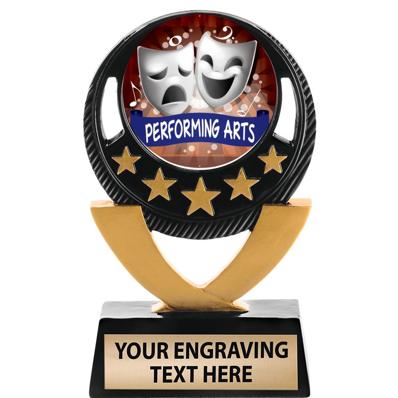 5"FIVE STAR BLK-GLD INS SCULP