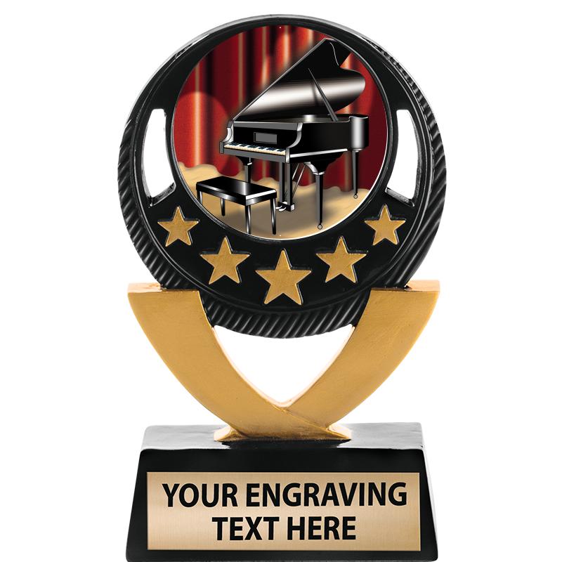 5"FIVE STAR BLK-GLD INS SCULP