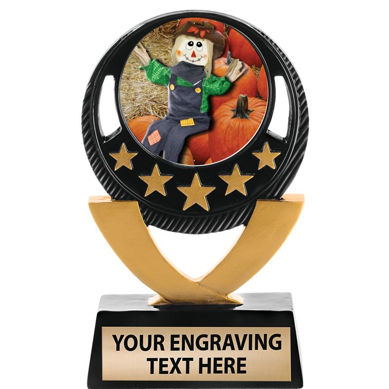 5"FIVE STAR BLK-GLD INS SCULP