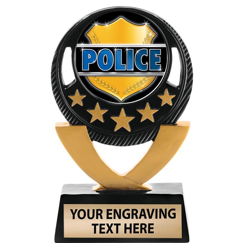 5"FIVE STAR BLK-GLD INS SCULP