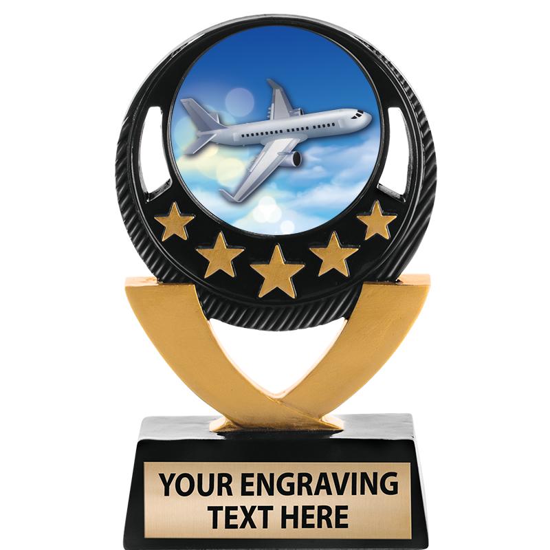 5"FIVE STAR BLK-GLD INS SCULP