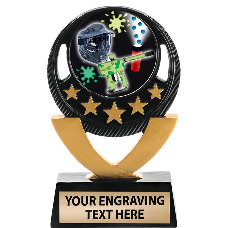 5"FIVE STAR BLK-GLD INS SCULP