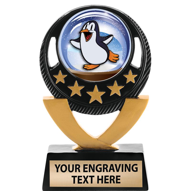 5"FIVE STAR BLK-GLD INS SCULP