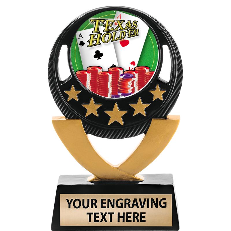 5"FIVE STAR BLK-GLD INS SCULP