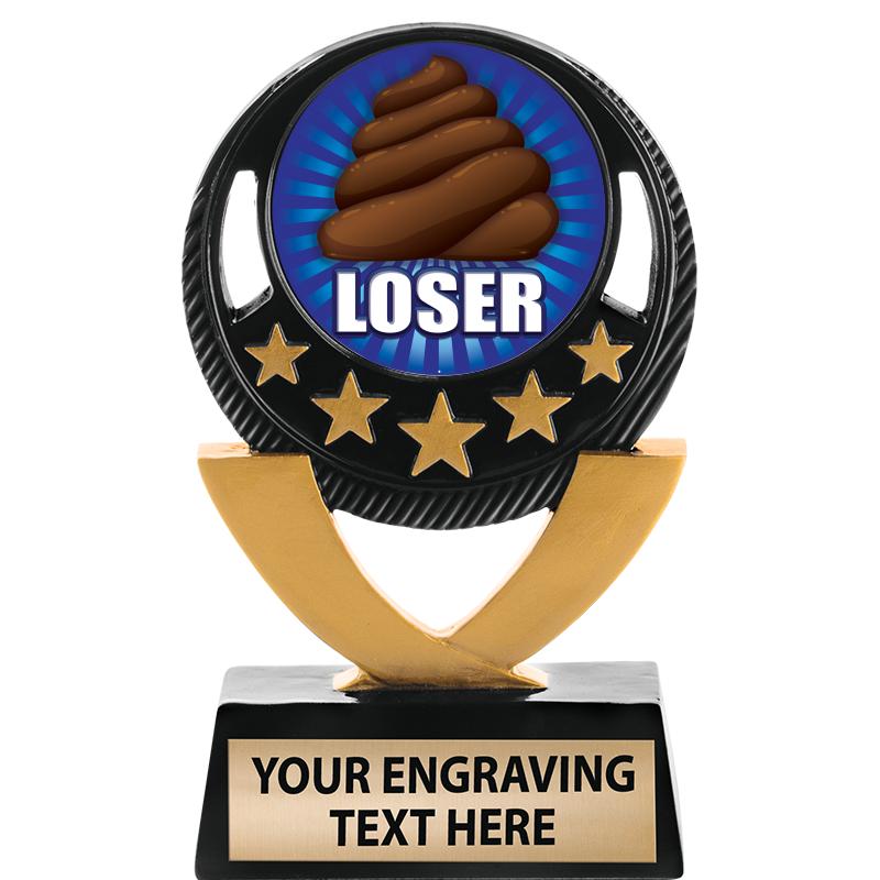 5"FIVE STAR BLK-GLD INS SCULP