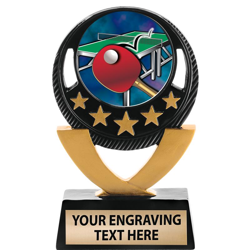 5"FIVE STAR BLK-GLD INS SCULP