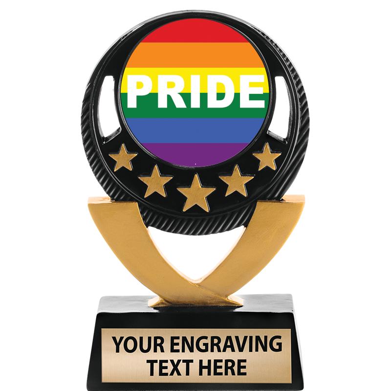 5"FIVE STAR BLK-GLD INS SCULP