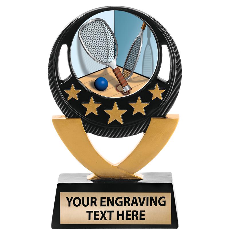 5"FIVE STAR BLK-GLD INS SCULP