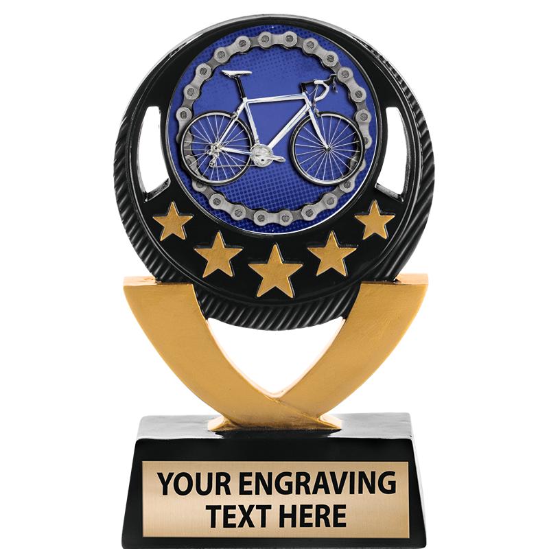 5"FIVE STAR BLK-GLD INS SCULP