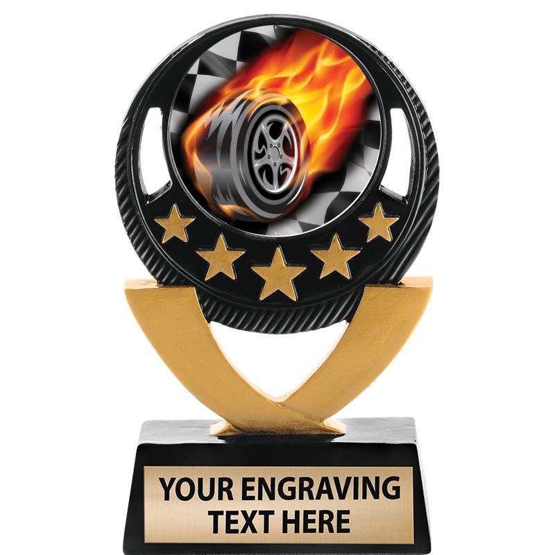 5"FIVE STAR BLK-GLD INS SCULP