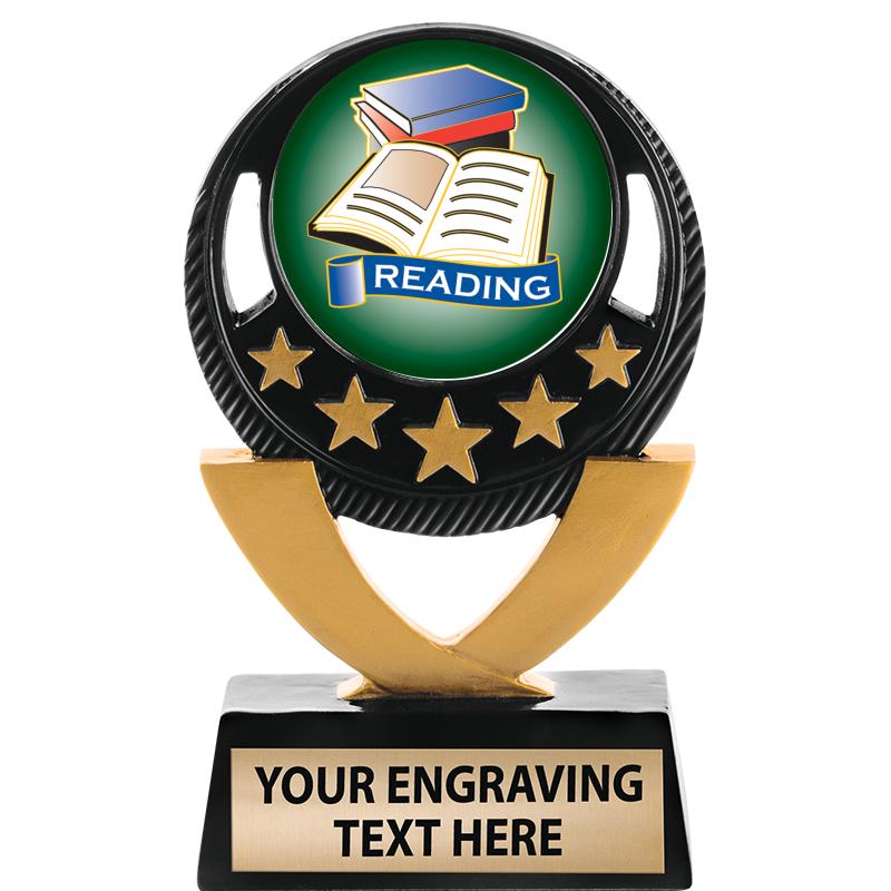 5"FIVE STAR BLK-GLD INS SCULP