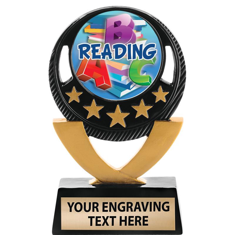 5"FIVE STAR BLK-GLD INS SCULP