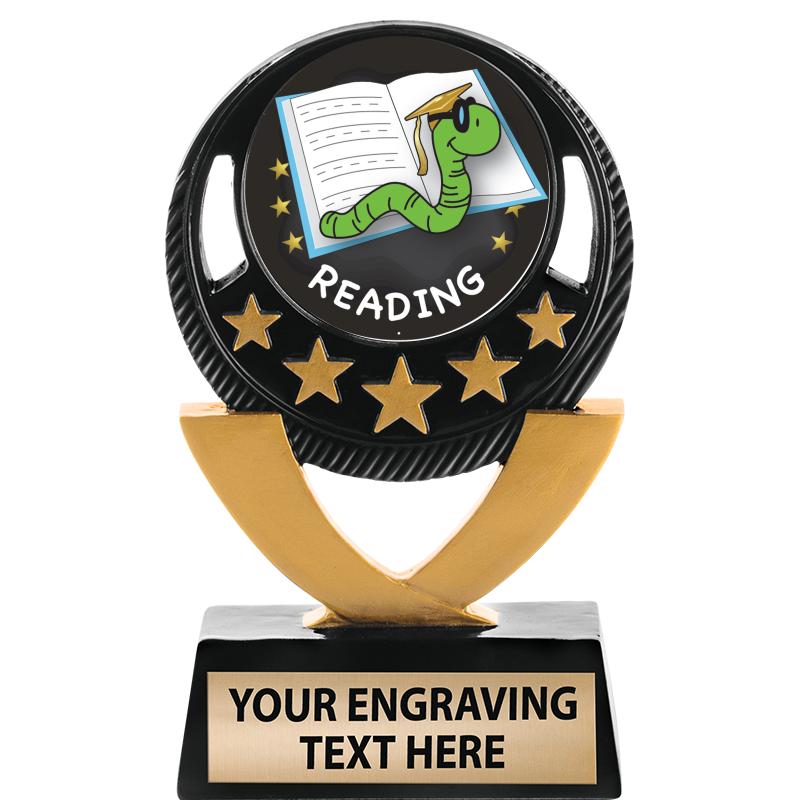 5"FIVE STAR BLK-GLD INS SCULP