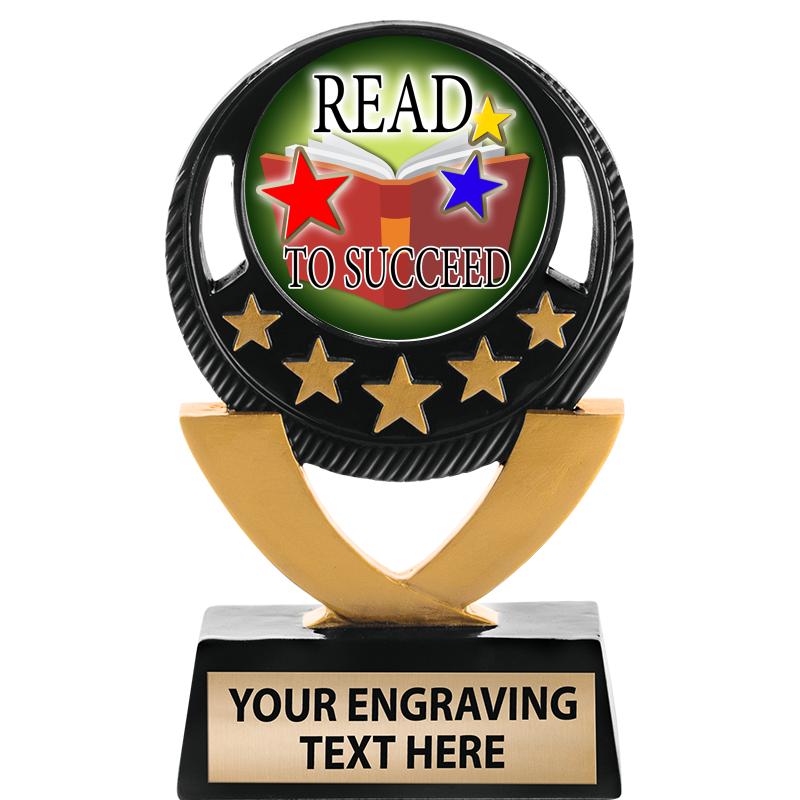 5"FIVE STAR BLK-GLD INS SCULP