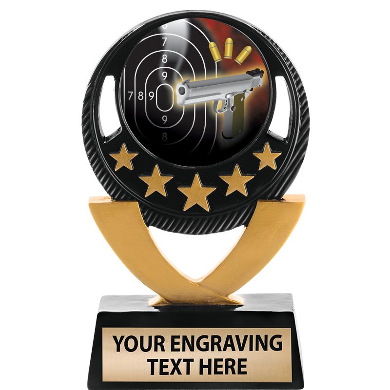 5"FIVE STAR BLK-GLD INS SCULP