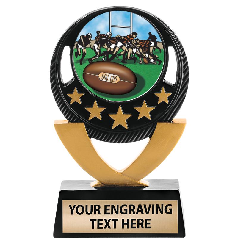 5"FIVE STAR BLK-GLD INS SCULP