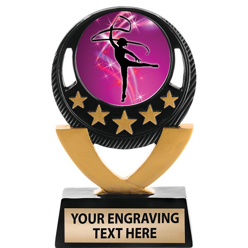 5"FIVE STAR BLK-GLD INS SCULP