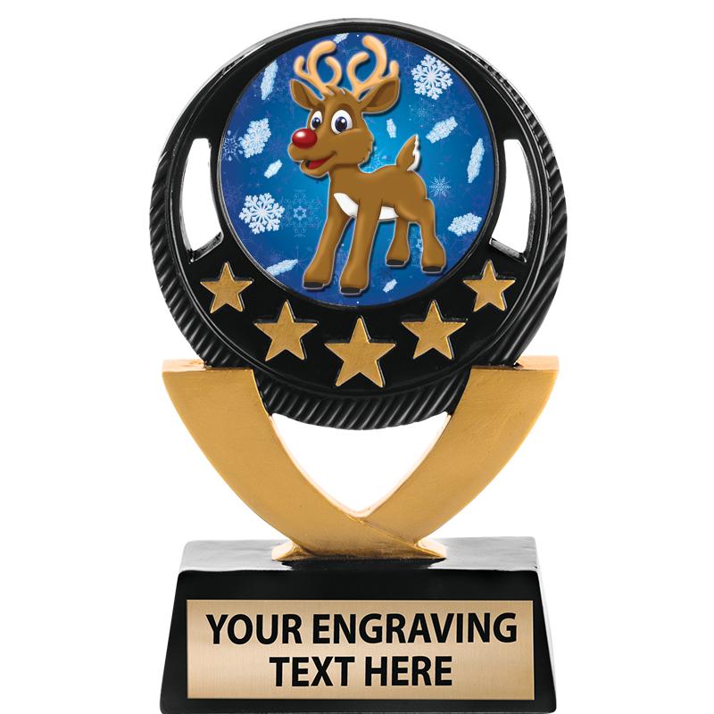 5"FIVE STAR BLK-GLD INS SCULP