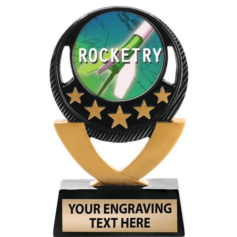 5"FIVE STAR BLK-GLD INS SCULP