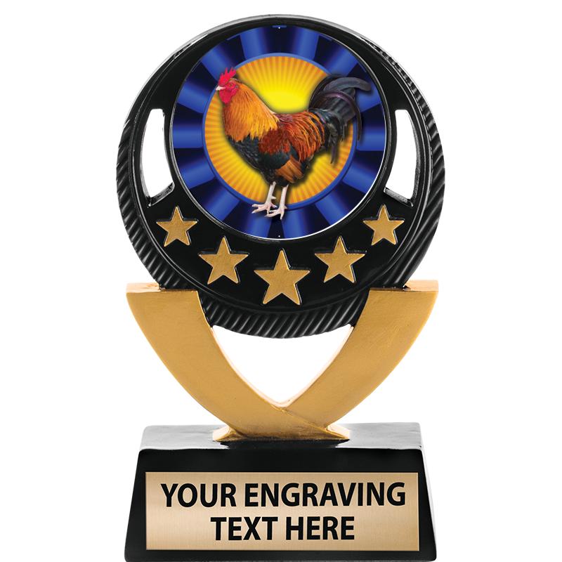 5"FIVE STAR BLK-GLD INS SCULP