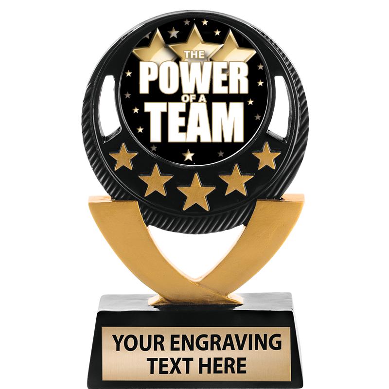 5"FIVE STAR BLK-GLD INS SCULP