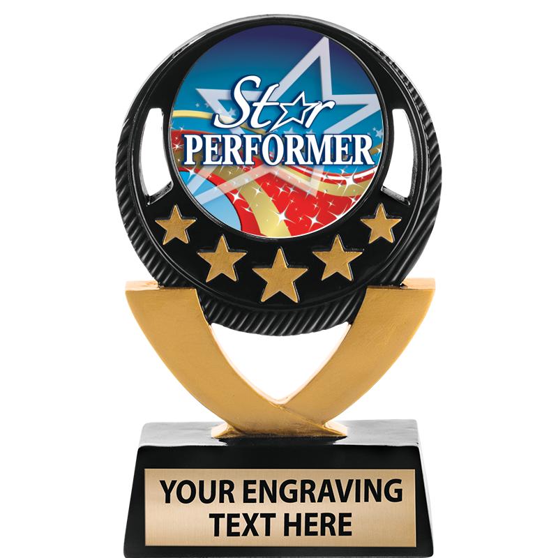 5"FIVE STAR BLK-GLD INS SCULP