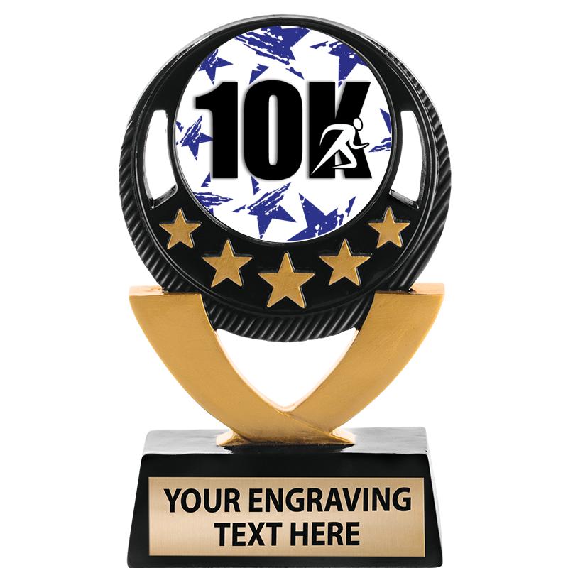 5"FIVE STAR BLK-GLD INS SCULP