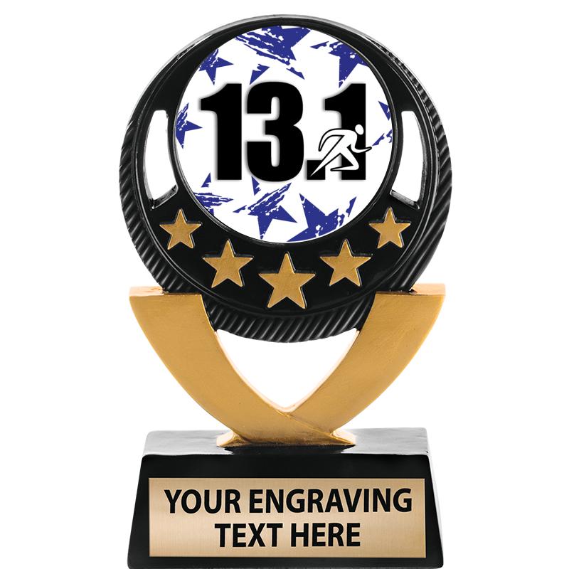 5"FIVE STAR BLK-GLD INS SCULP