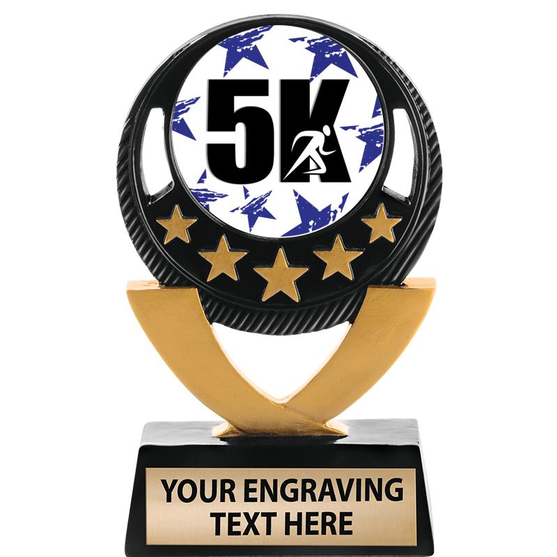 5"FIVE STAR BLK-GLD INS SCULP