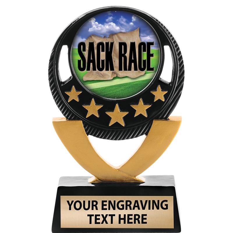 5"FIVE STAR BLK-GLD INS SCULP