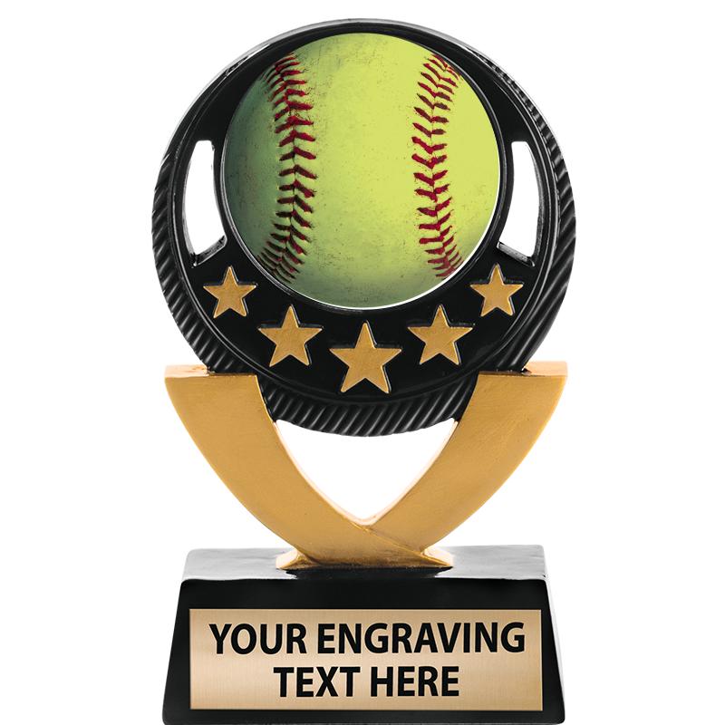 5"FIVE STAR BLK-GLD INS SCULP