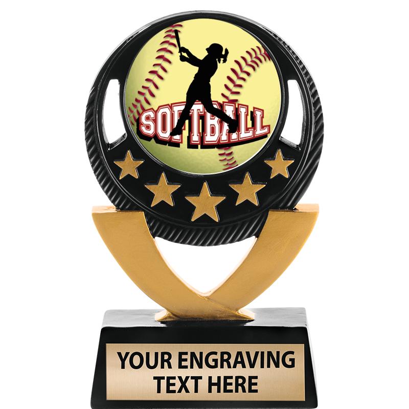 5"FIVE STAR BLK-GLD INS SCULP