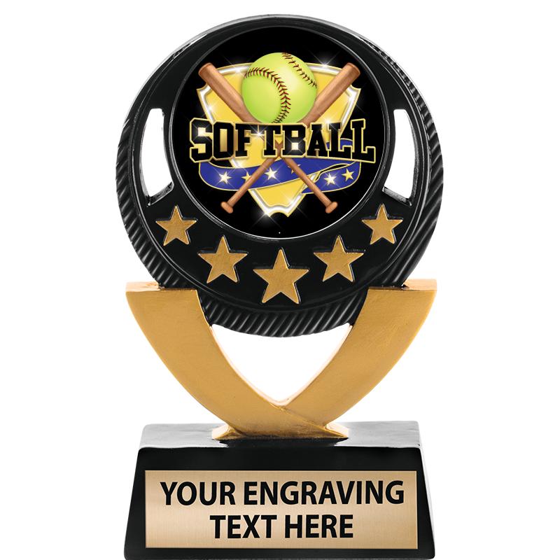 5"FIVE STAR BLK-GLD INS SCULP