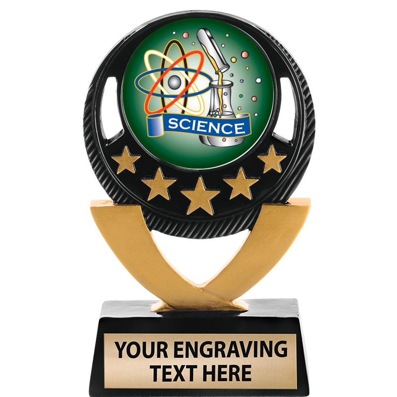 5"FIVE STAR BLK-GLD INS SCULP