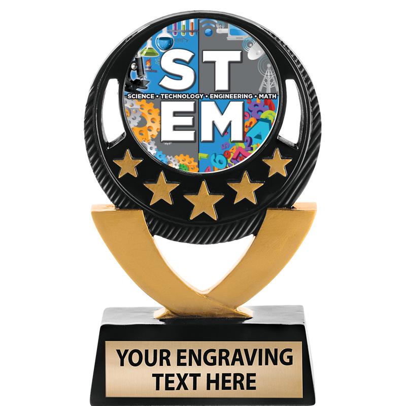 5"FIVE STAR BLK-GLD INS SCULP