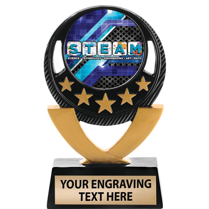 5"FIVE STAR BLK-GLD INS SCULP