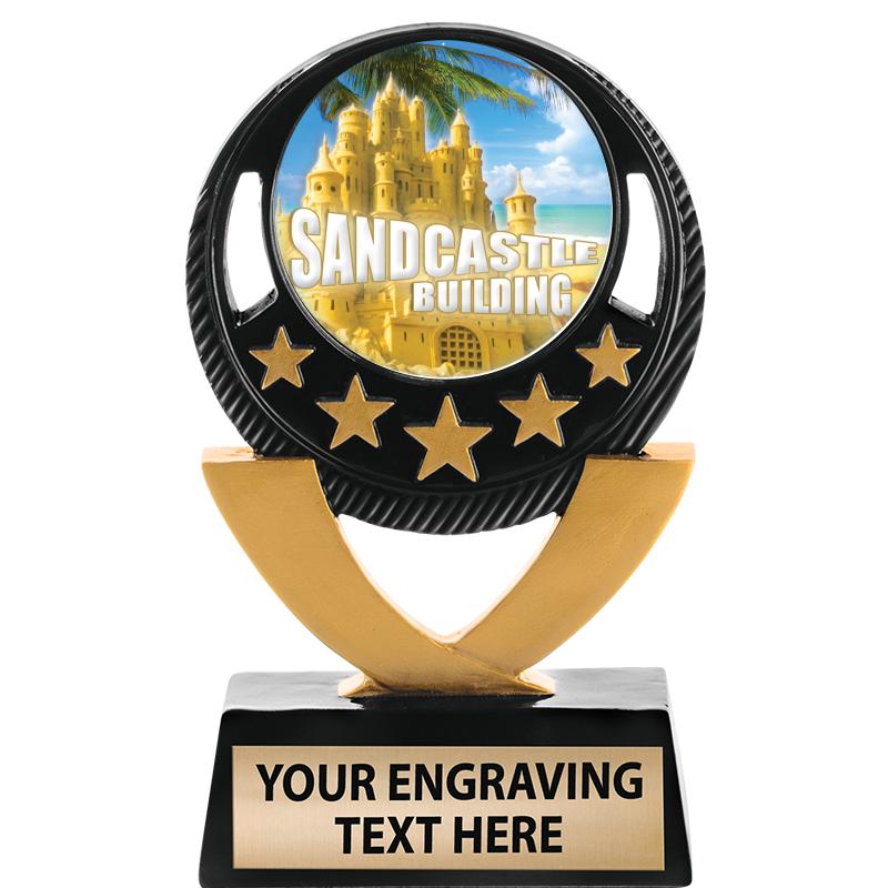 5"FIVE STAR BLK-GLD INS SCULP