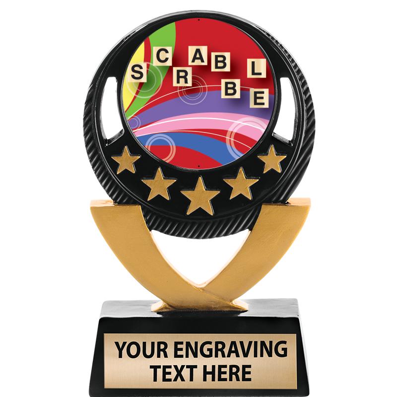 5"FIVE STAR BLK-GLD INS SCULP