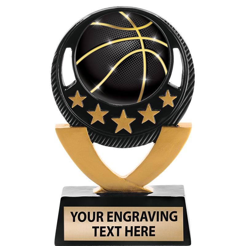 5"FIVE STAR BLK-GLD INS SCULP