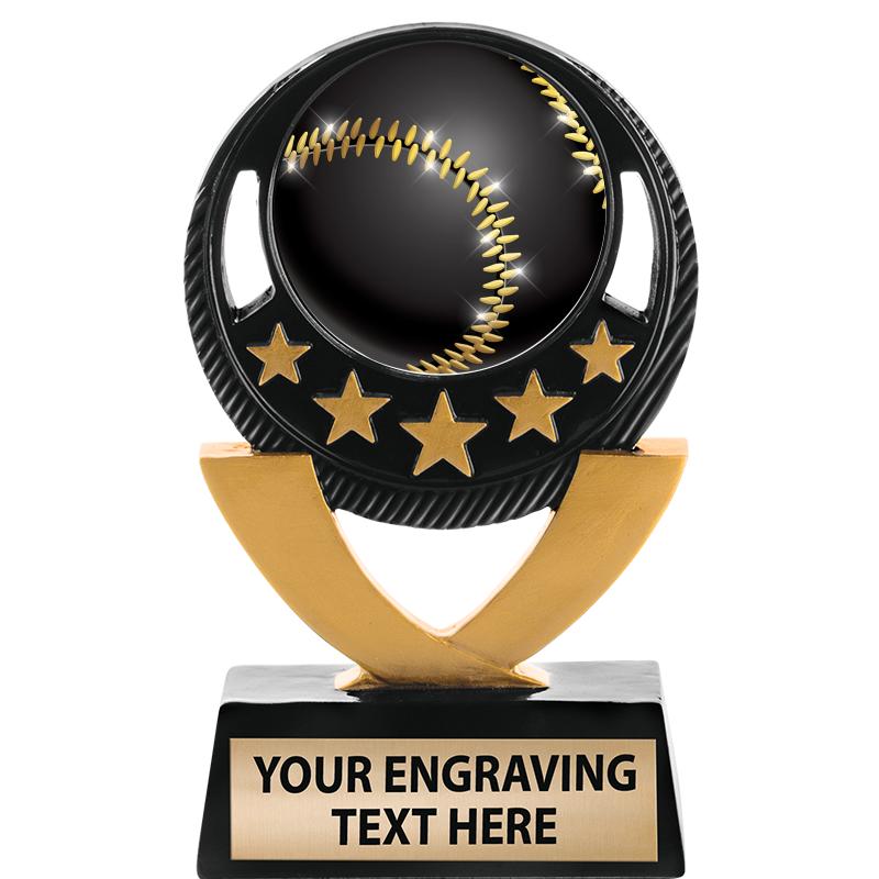 5"FIVE STAR BLK-GLD INS SCULP