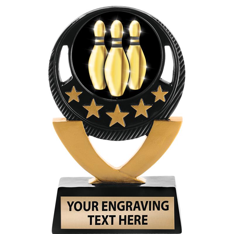 5"FIVE STAR BLK-GLD INS SCULP