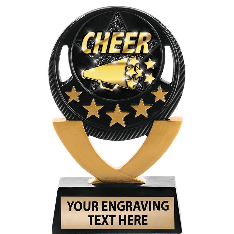 5"FIVE STAR BLK-GLD INS SCULP