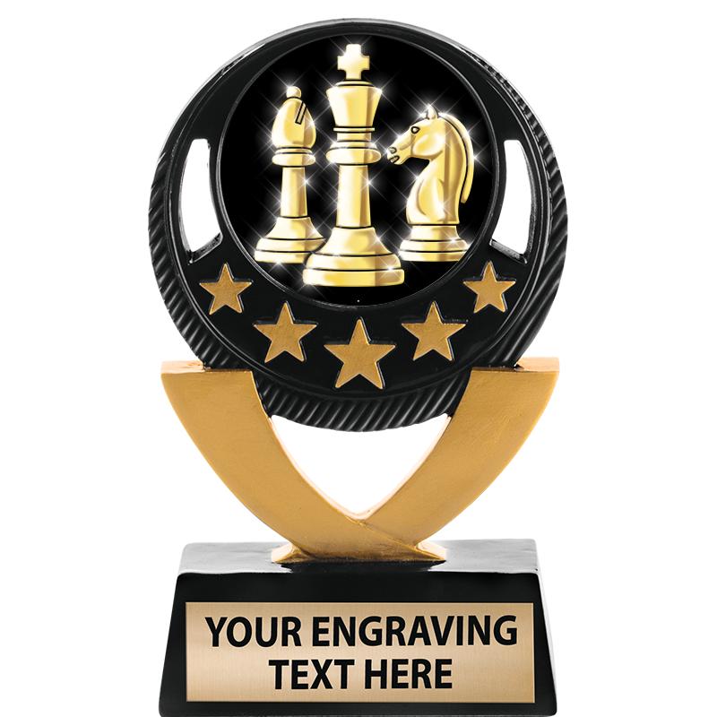 5"FIVE STAR BLK-GLD INS SCULP