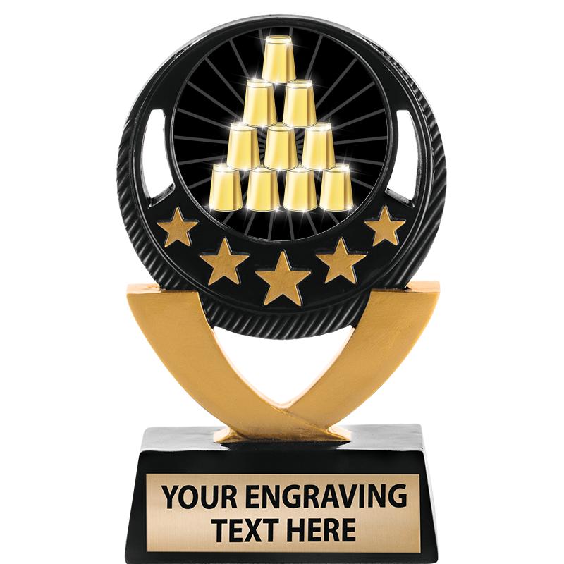 5"FIVE STAR BLK-GLD INS SCULP