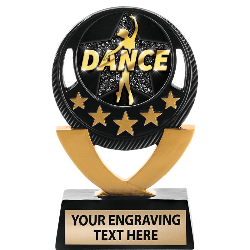 5"FIVE STAR BLK-GLD INS SCULP