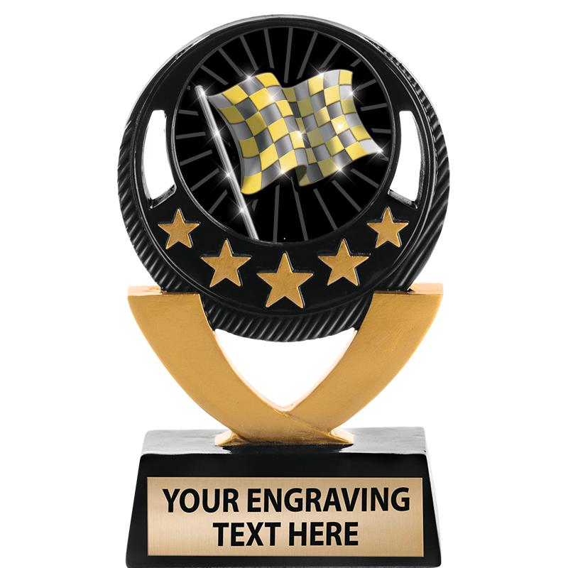 5"FIVE STAR BLK-GLD INS SCULP