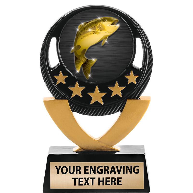 5"FIVE STAR BLK-GLD INS SCULP